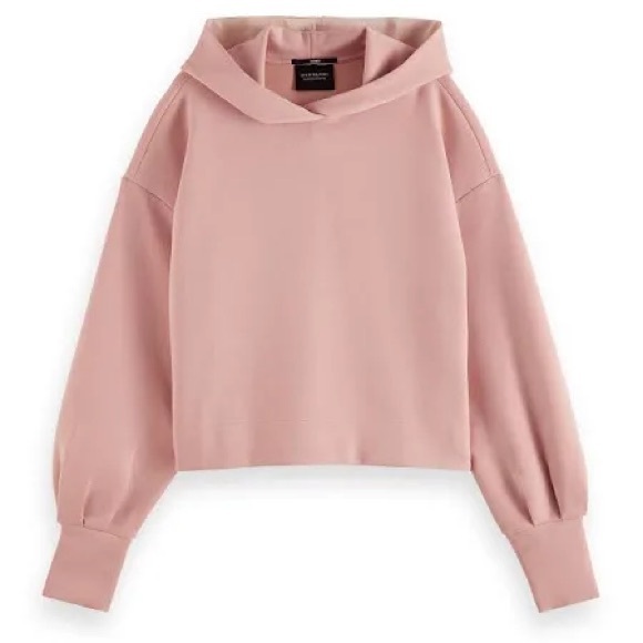 Scotch & Soda Dropped shoulder hoodie Sz S in Pale Pink - Picture 4 of 8
